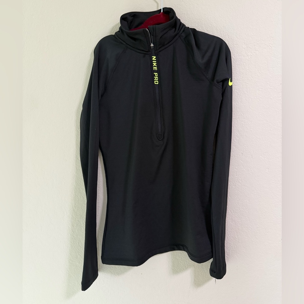 Nike Pro Black 1/4 Zip Long Sleeve Training Top Size M